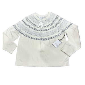 Tabitha Webb White and Grey Knit Sweater Size XL NWT